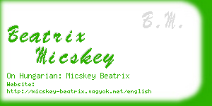 beatrix micskey business card